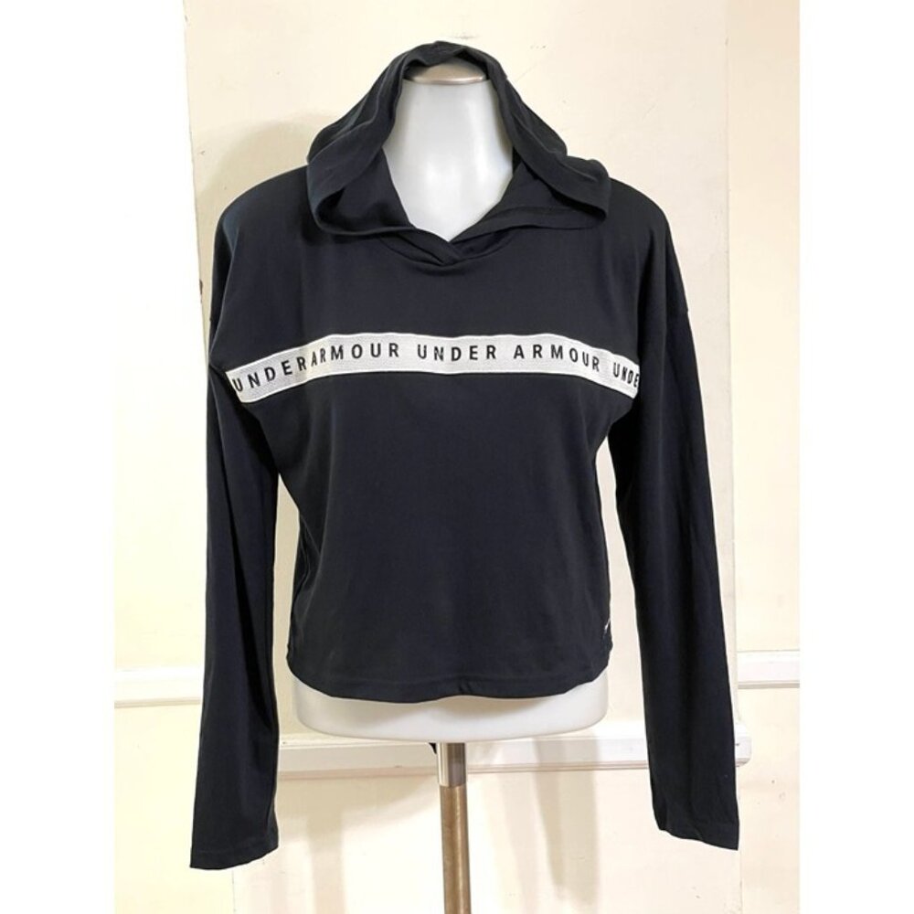Under Armour.Athletic crop hoodie sweatshirt, black color, size m - Picture 2 of 10